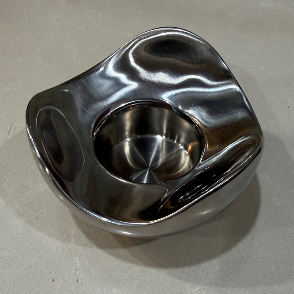 Nambe Metallic Wave Candle Holder